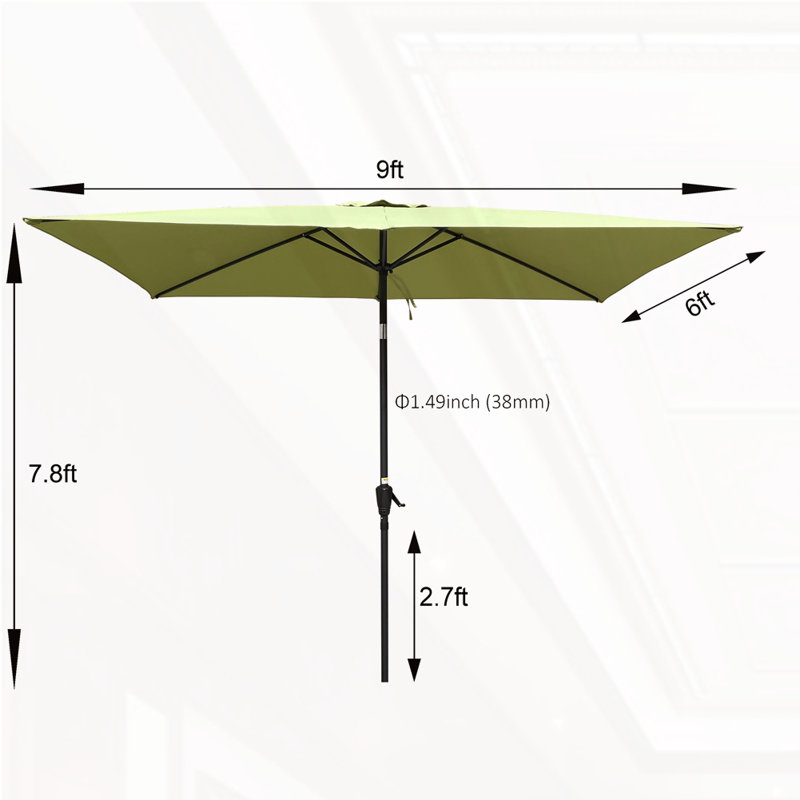 Parasol d'extérieur imperméable 6 x 9 pi, Vert citron