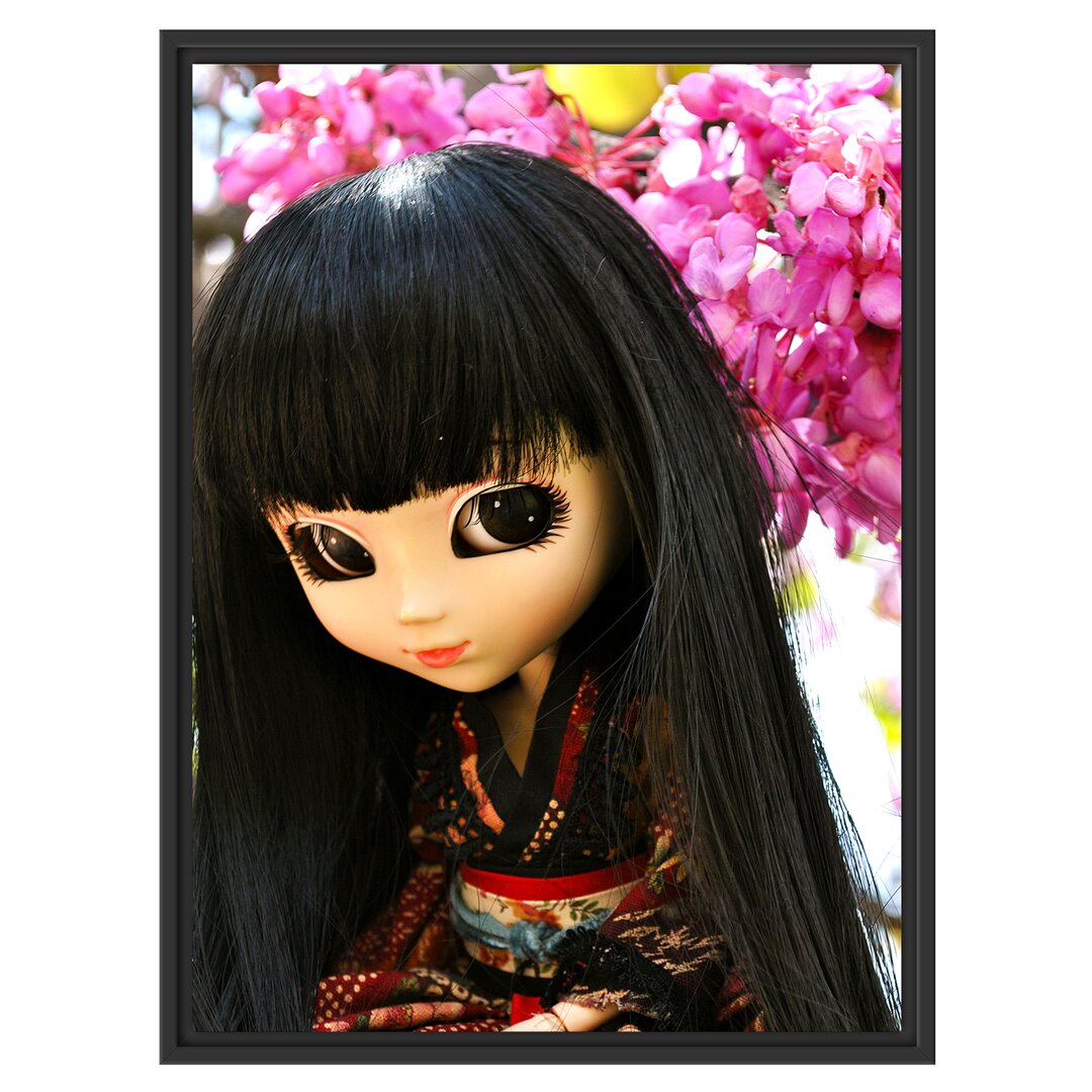 Gerahmtes Wandbild anmutige Geisha Pullip