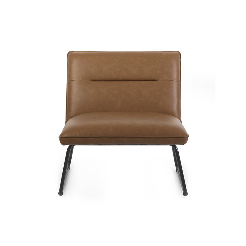Faux Leather Accent Chair, Brown
