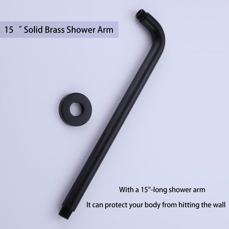Robinet de douche avec valve brute, Noir mat