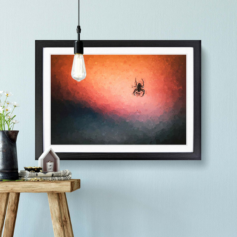 Spiders Web in Abstract - Framed Print, 36cm H x 48cm W x 2cm D, Black Framed