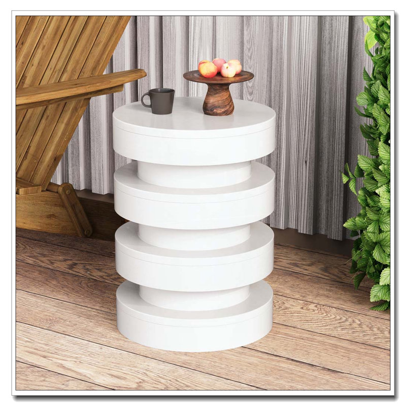 Table de bout ronde Patti, Blanc