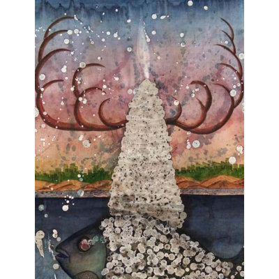 Polluted Nature | Watercolor And Wax On Paper | By Abhilasha Singh