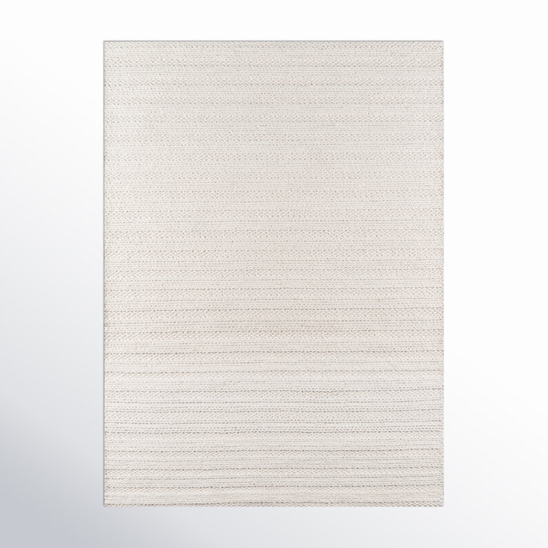 Tapis rayé ivoire fait à la main Kells, Rectangle 8 pi 9 po x 11 pi 9 po