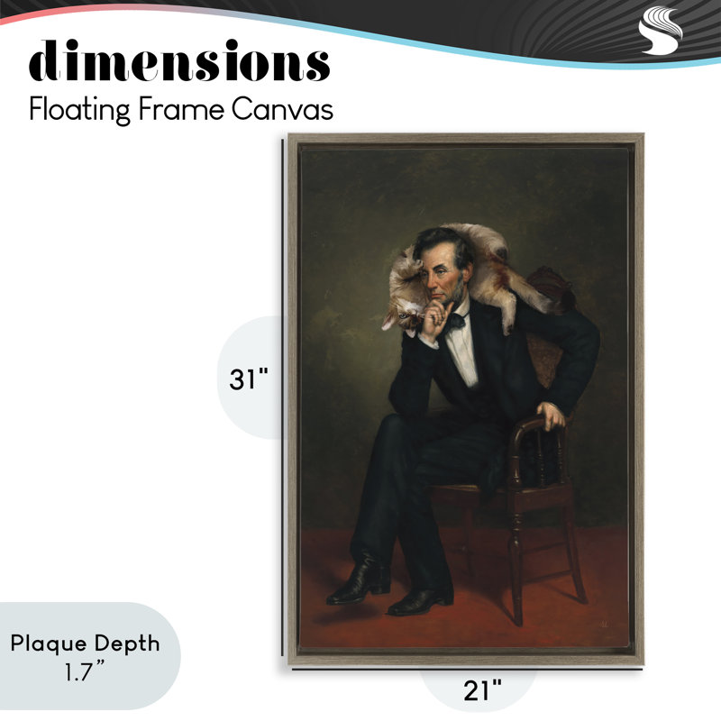 Cadre flottant pour chat et chef historique, design par Sarah Adams, H 31 po x l 21 po, Cadre flottant orme Montalcino