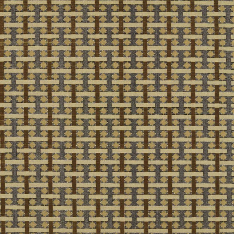 Diamond Check Fabric, Old Gold