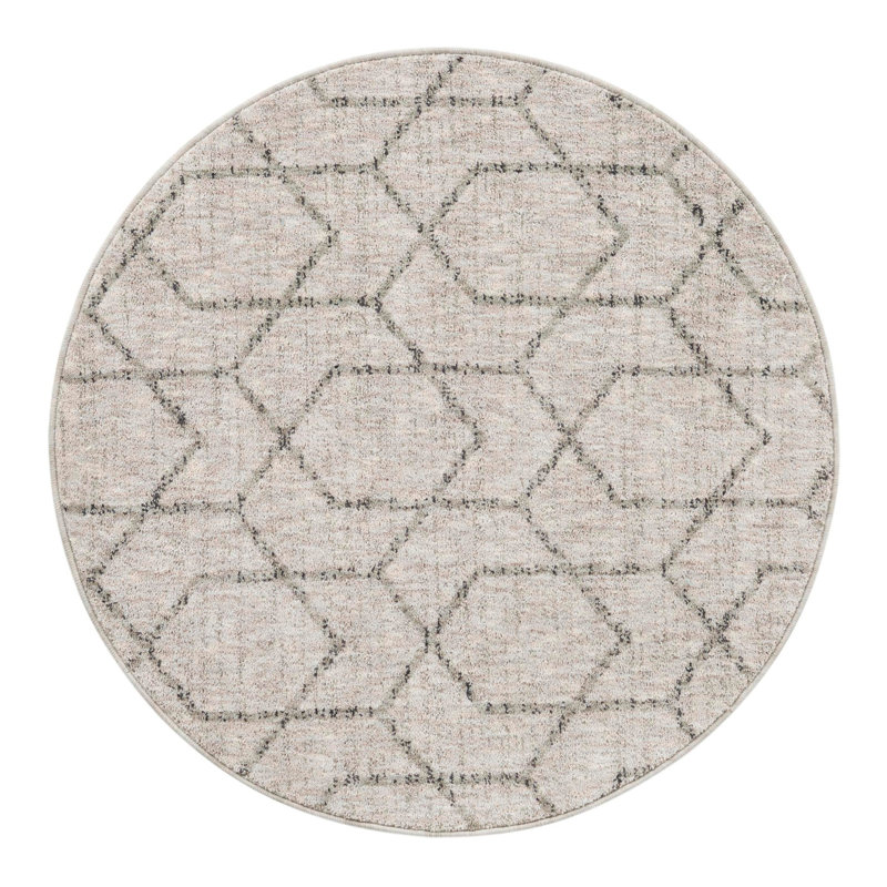 Breze Geometric Indoor Rug, Round 3'3"