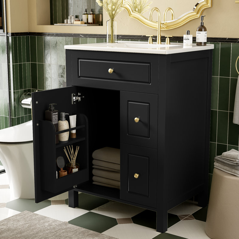 24-Inch Bathroom Vanity, Black