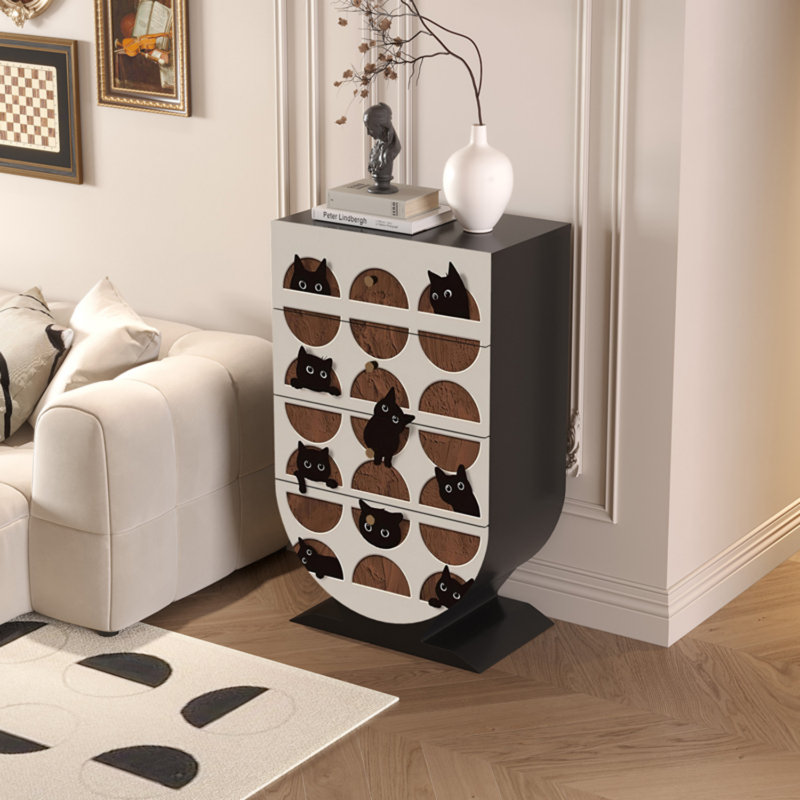Commode d'appoint de rangement moderne à quatre tiroirs