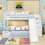 Lit superposé simple au-dessus de double avec glissière et escalier de rangement, tablettes-92593946