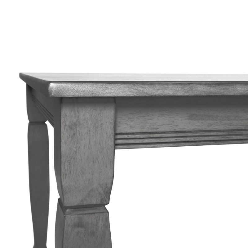 Table de salle à manger en bois massif de qualité commerciale avec pieds tournés, Gris antique, L 36,25 po x L 47 po