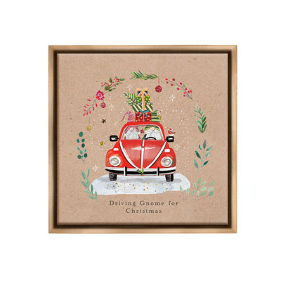 "Conduire un gnome pour Noël" par Sally Darby sur toile