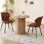 Table ronde pour 2 personnes, table de cuisine moderne compacte de 80 cm (31,5 pouces) avec pied central, gain de place, idéale pour un appartement ou une maison.-1152944488-1152944491
