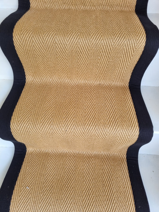Jute Non-Slip Backing Brown Stair Tread