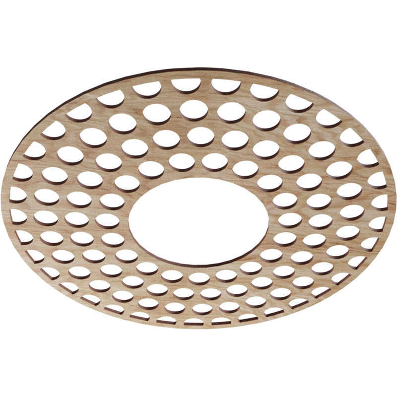 Médaillon de plafond en bois Fink, Chêne rouge, H 24 po x l 24 po x P 0,25 po