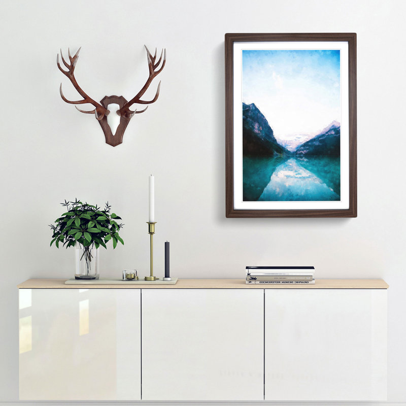 Lake Louise in Canada - Picture Frame Graphic Art Print, 33cm H x 24cm W x 2cm D, Walnut Framed