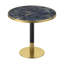 Table de salle à manger ronde avec tulipes modernes, plateau de table en pierre frittée avec impression de faux marbre de luxe, base en acier inoxydable, surface imperméable et résistante aux rayures et à l'usure, idéale pour une utilisation intérieure et extérieure