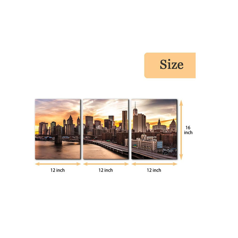 3 Piece Wrapped Canvas Print