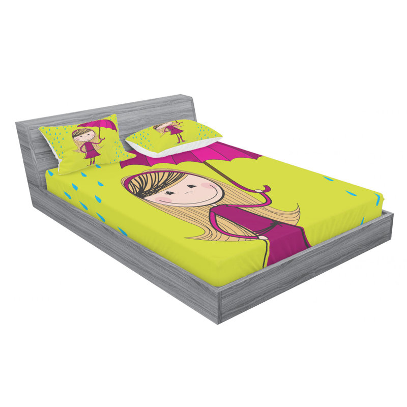 Microfiber Sheet Set, Queen Sheet Set with Fitted Sheet
