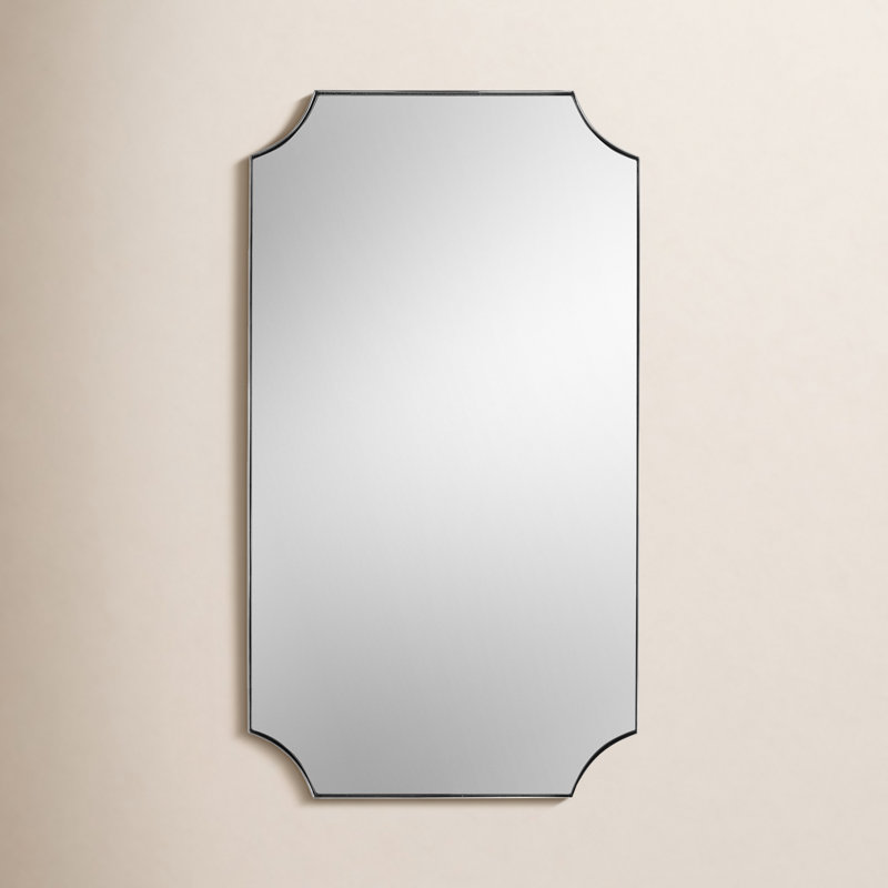 Letellier Metal Wall Mirror, 40.25” H x 22.25” W, Nickel