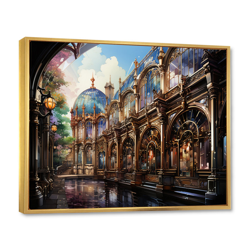 " Carousel Whimsical Delight V ", Gold Floater Framed, 24" H x 32" W x 1" D