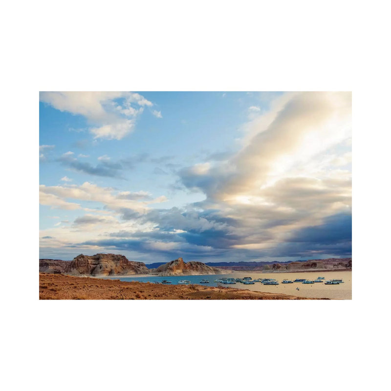 Boats On Lake Powell In The Morning by Susan Schmitz - Wrapped Canvas Gallery-Wrapped Canvas Giclée