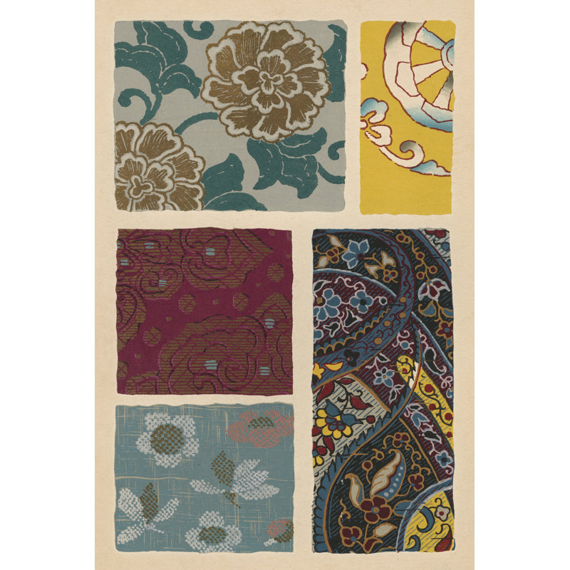 «Japanese Textile Design I» par Ema Seizan, impression sur toile tendue, H 12 po x l 8 po x P 1,25 po