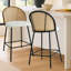 Ensemble de 2 tabourets de bar en rotin avec repose-pieds 36 po blanc