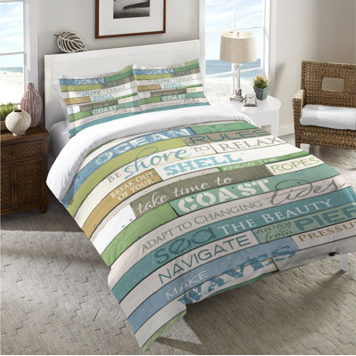 Ocean Rules Modern & Contemporary Machine Woven Duvet Cover