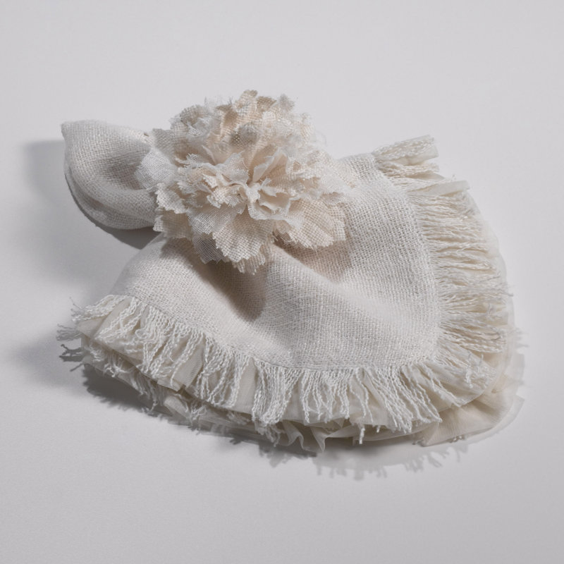 Embrasse de rideau en tissu 6 po Fleur, Ivoire