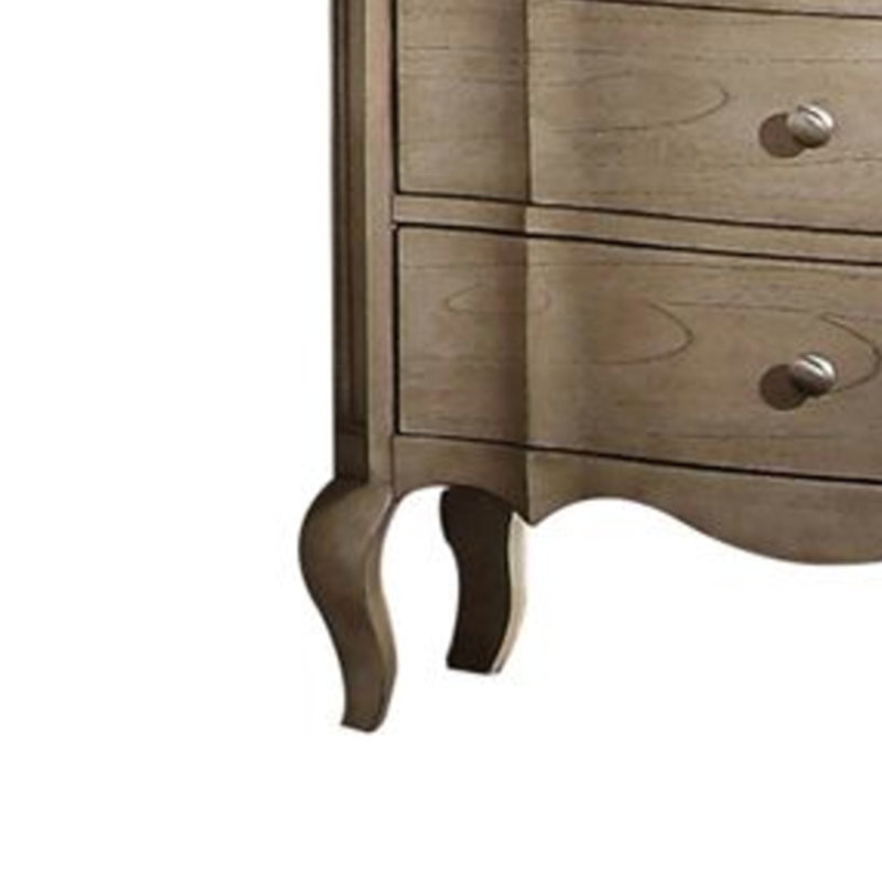 Table de chevet antique au fini taupe