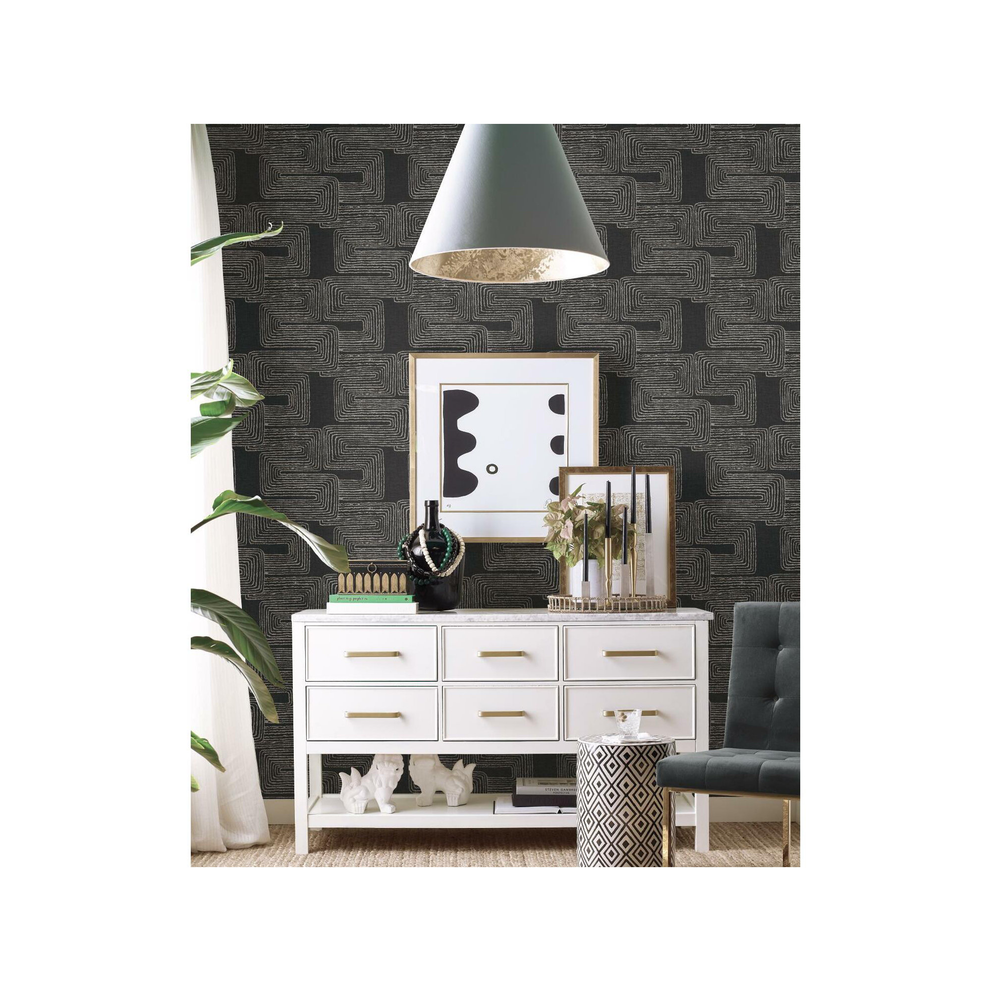 Peel & Stick Geometric Wallpaper, Black/White