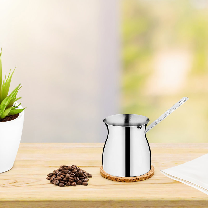 Korkmaz Terra 0.5 Litre Stainless Steel Turkish Coffee Pot in Silver