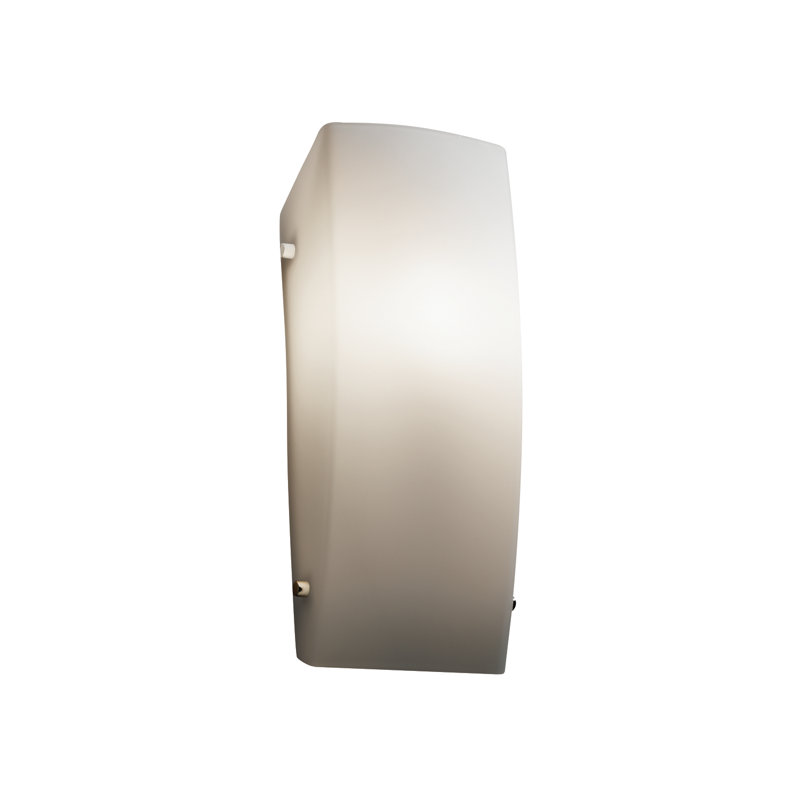Applique murale rectangulaire 1 lumière Casson, Chrome poli, Incandescente 100 W (non incluse), Opale