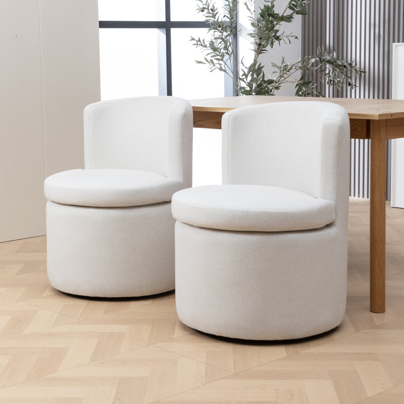 Chaises de salle à manger rembourrées Modern, Blanc