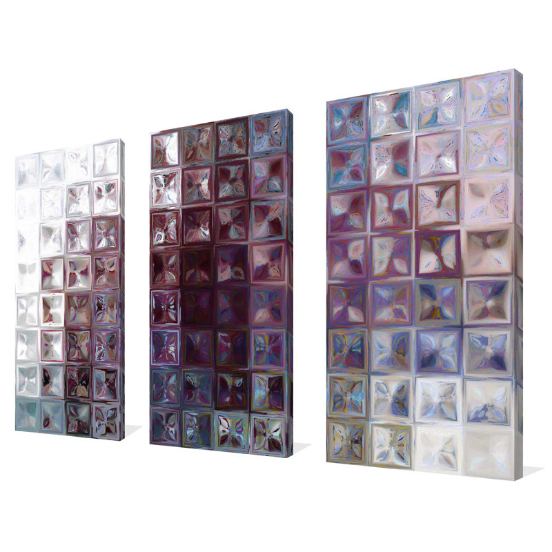 "Tile Art No 7 2015" par Mark Lawrence, ensemble de 3 impressions sur toile