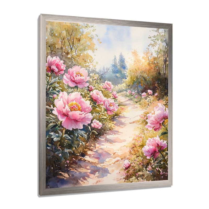 Brimfield - salon d'art mural floral, H 20 po x l 12 po, Reproduction encadrée d'une seule photo, Argent argent