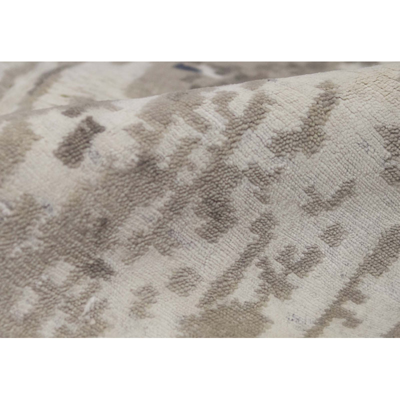 Hand-Knotted High-Quality Beige and Blue Area Rug