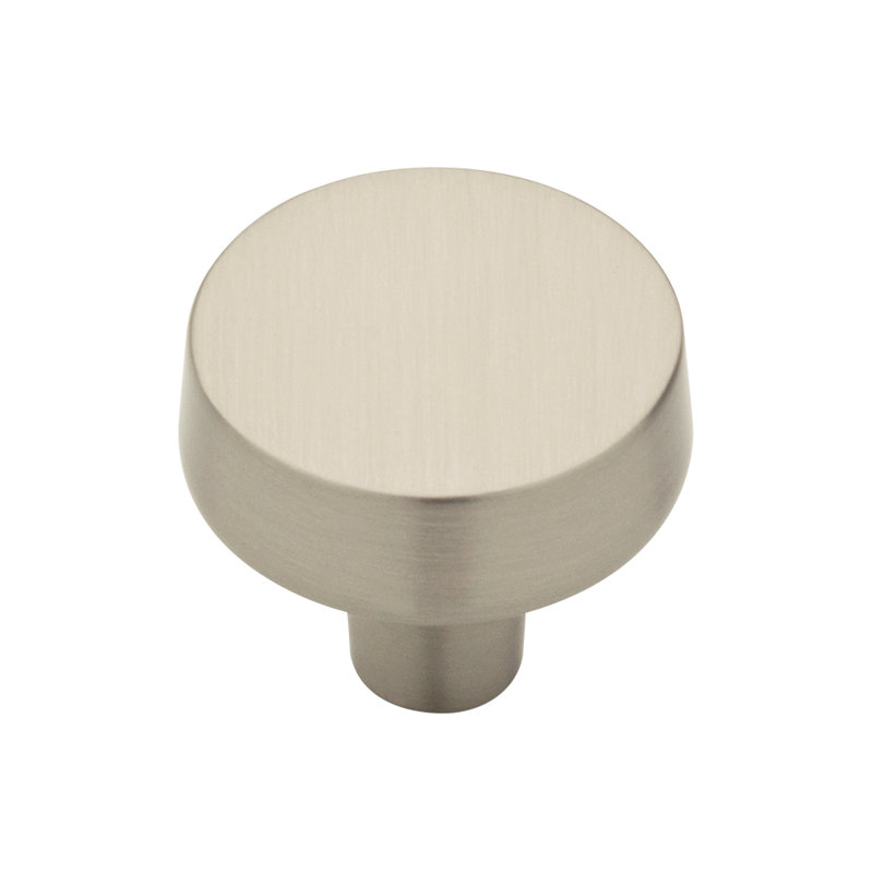 Poignée ronde en laiton doux et moderne de 1 3/8 po de diamètre Franklin, Nickel satiné