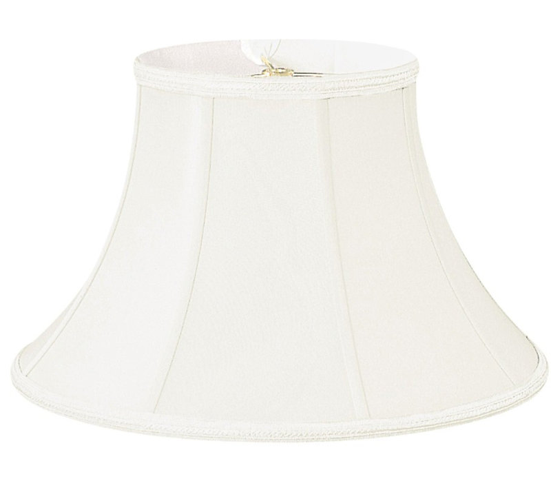 Abat-jour cloche en soie / shantung (araignée), Blanc, H 12 po x l 18 po x P 18 po