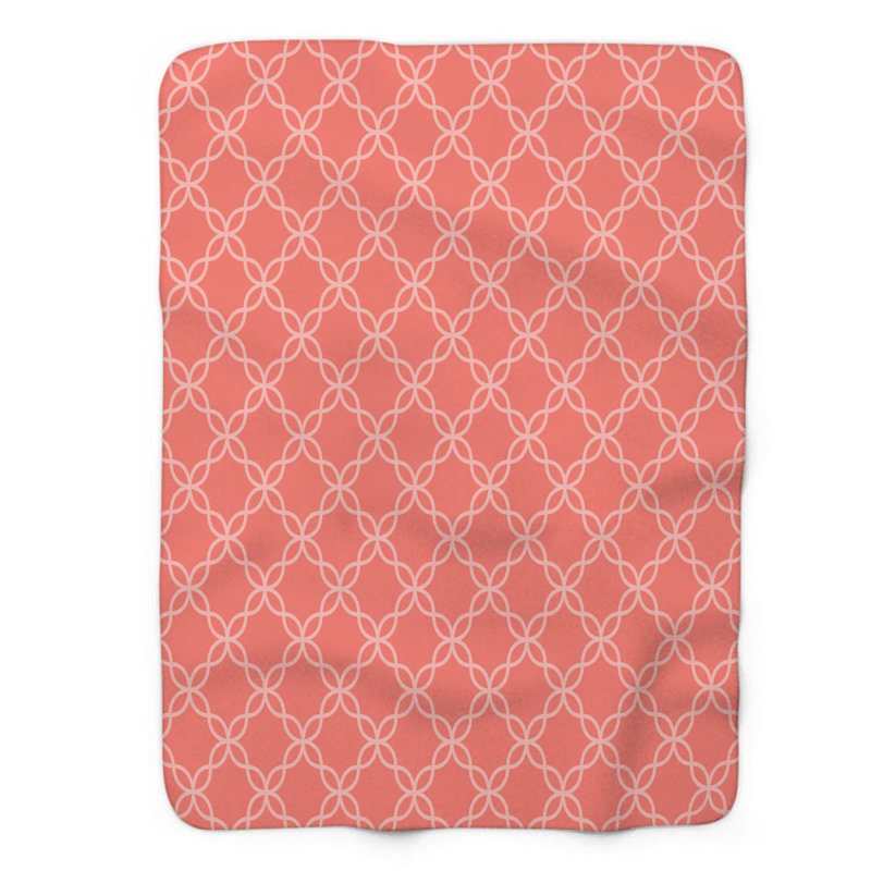 Corail cyan - couverture Sherpa de qualité supérieure 1 pièce, Lit simple