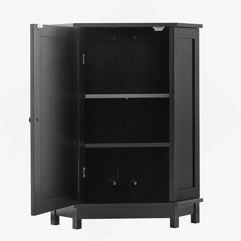 Armoire de rangement noire en coin Triangle, Noir