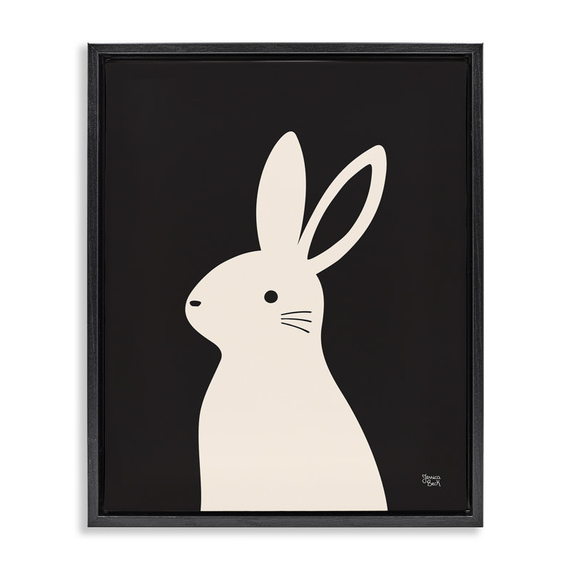  "Simple Bunny", art mural encadré par Jessica Beck, Cadre flottant noir de jais, H 21 po x l 17 po