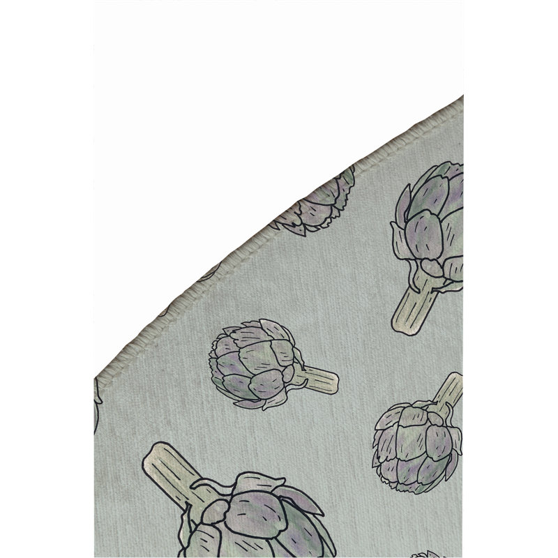 Tapis d'été Summer Artichaut, Rond 5 pi