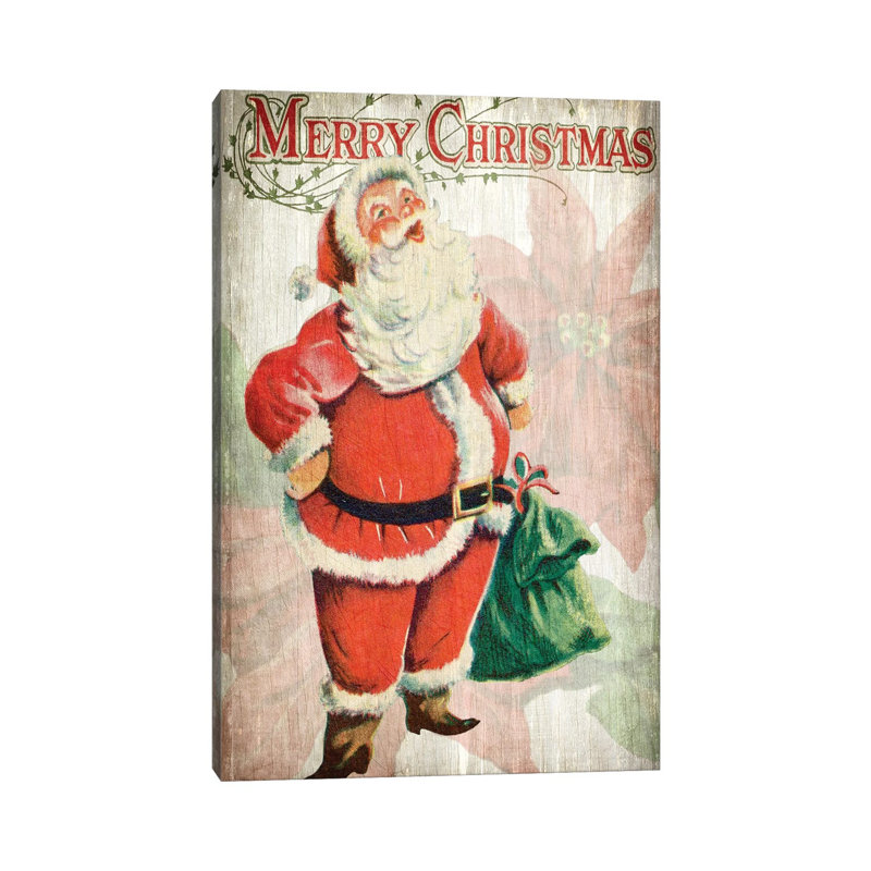 «Merry Christmas Santa» par Kimberly Allen - peinture sur toile tendue, H 26 po x l 18 po x 1,5 po