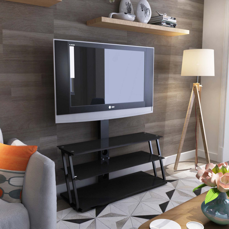 Multi-Function Angle And Height Adjustable Tempered Glass TV Stand