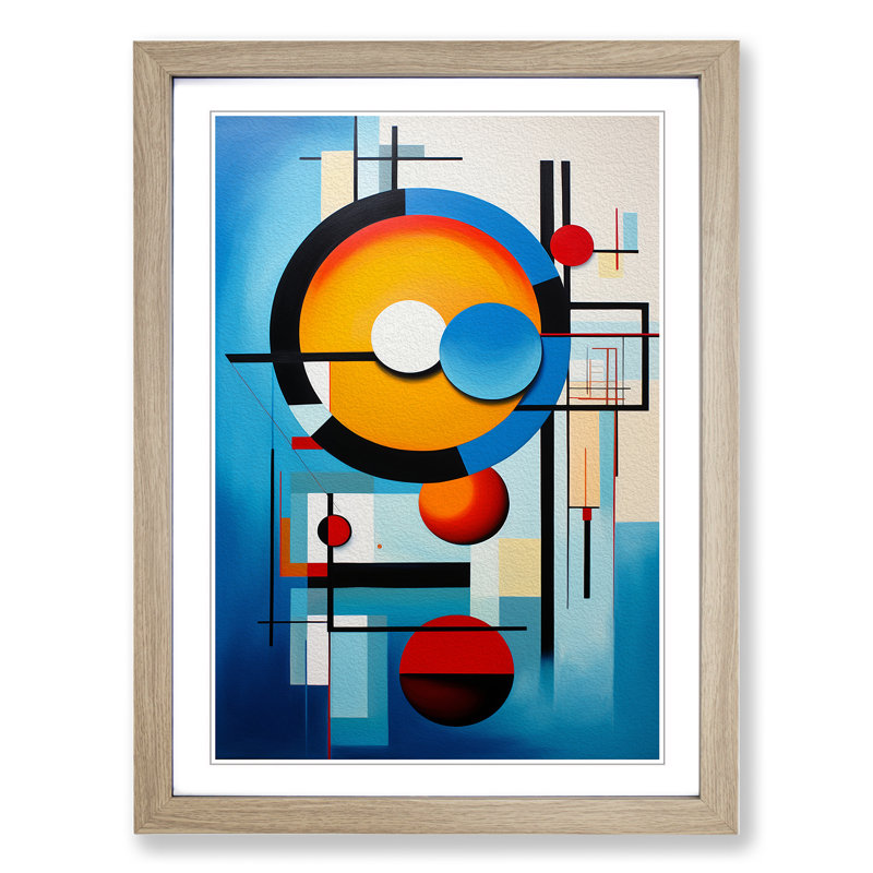 Bauhaus Abstract Art - Framed Print, Oak Framed, 34cm H x 25cm W
