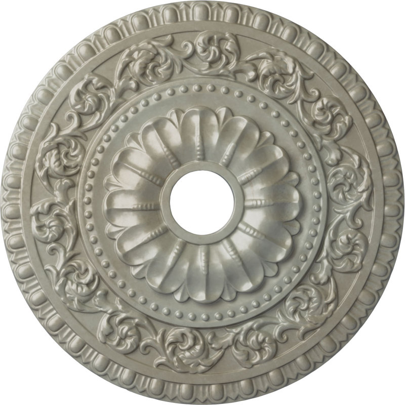 Médaillon de plafond Endurathane Vaduz, diamètre extérieur de 23 1/2 po x P 3 1/2 po x P 2 1/8 po (convient aux auvents jusqu'à 3 1/2 po), finition or Flash peinte à la main