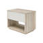 Ensemble de chambre à coucher 4 pièces en tissu brun moderne + faux travertin Chretien-432925278