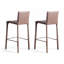 Chaise d'appoint à dossier brun uni (ensemble de 2)-291705070